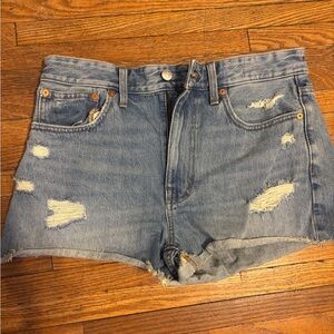 Madewell Light Blue Distressed Jean Shorts